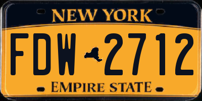 NY license plate FDW2712