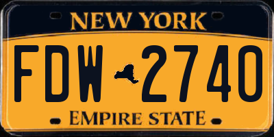 NY license plate FDW2740