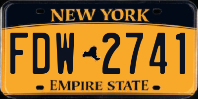 NY license plate FDW2741