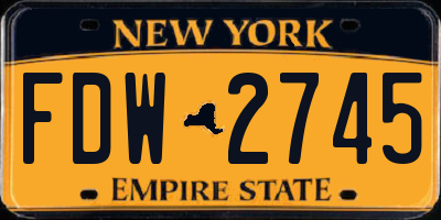 NY license plate FDW2745
