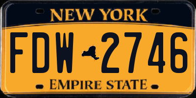 NY license plate FDW2746