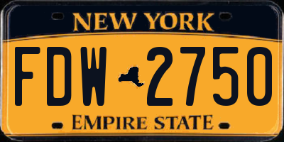 NY license plate FDW2750