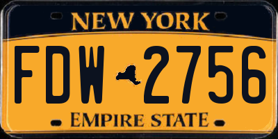 NY license plate FDW2756