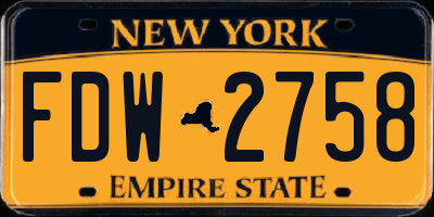 NY license plate FDW2758