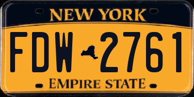 NY license plate FDW2761