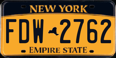 NY license plate FDW2762