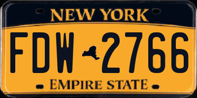 NY license plate FDW2766
