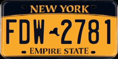 NY license plate FDW2781