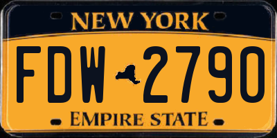 NY license plate FDW2790