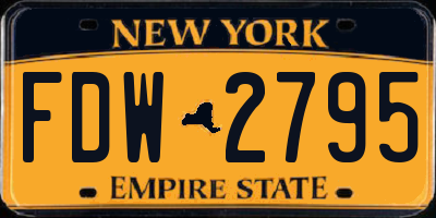 NY license plate FDW2795