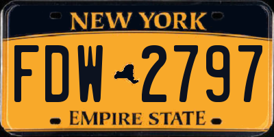 NY license plate FDW2797