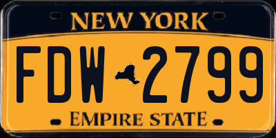 NY license plate FDW2799