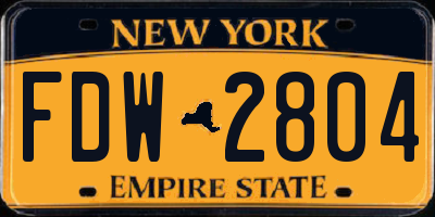 NY license plate FDW2804