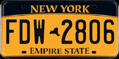 NY license plate FDW2806