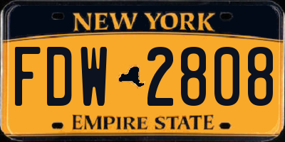 NY license plate FDW2808