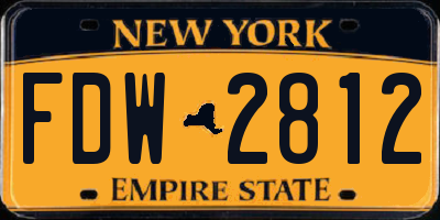 NY license plate FDW2812