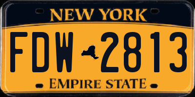 NY license plate FDW2813