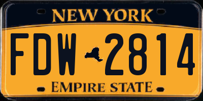 NY license plate FDW2814