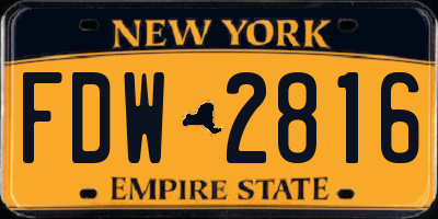 NY license plate FDW2816