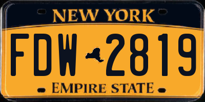 NY license plate FDW2819