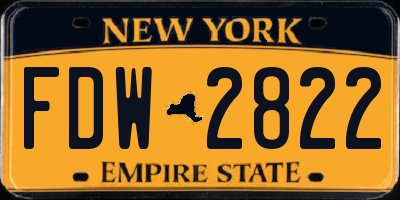 NY license plate FDW2822