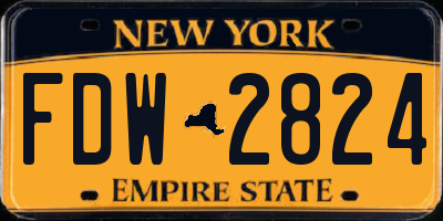 NY license plate FDW2824