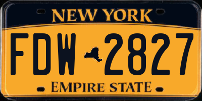 NY license plate FDW2827