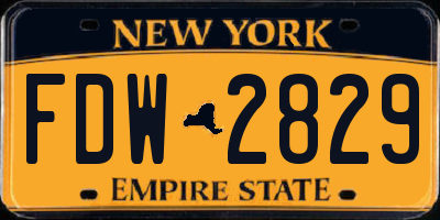 NY license plate FDW2829