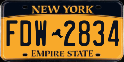 NY license plate FDW2834