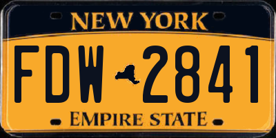 NY license plate FDW2841