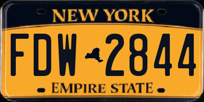NY license plate FDW2844