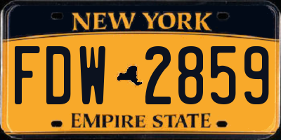 NY license plate FDW2859