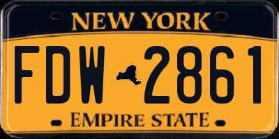NY license plate FDW2861