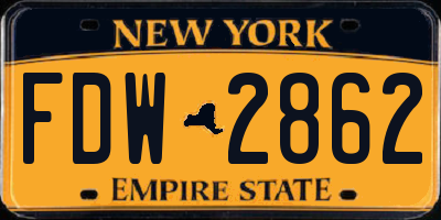 NY license plate FDW2862