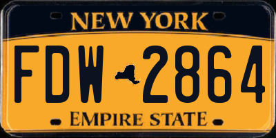 NY license plate FDW2864