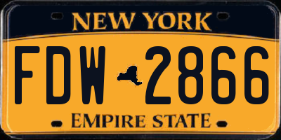 NY license plate FDW2866