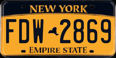 NY license plate FDW2869