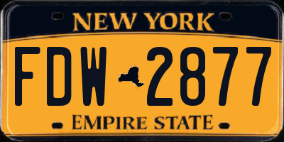 NY license plate FDW2877