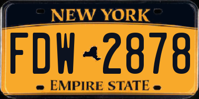 NY license plate FDW2878