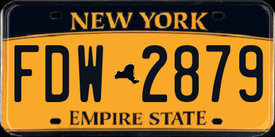 NY license plate FDW2879