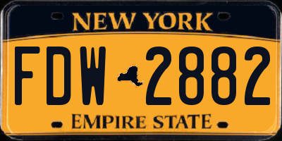 NY license plate FDW2882