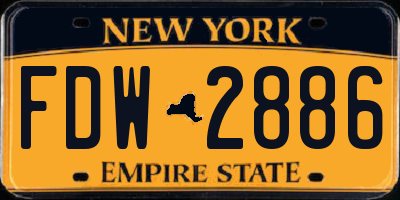 NY license plate FDW2886