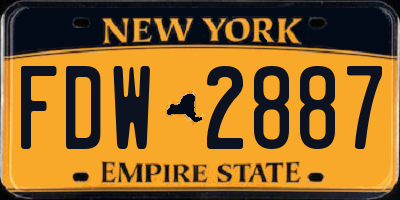 NY license plate FDW2887