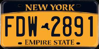 NY license plate FDW2891