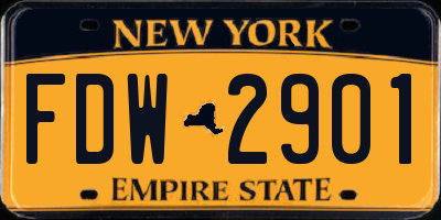 NY license plate FDW2901