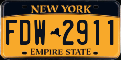 NY license plate FDW2911