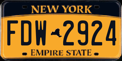 NY license plate FDW2924