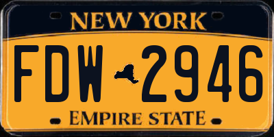 NY license plate FDW2946