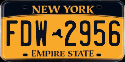 NY license plate FDW2956