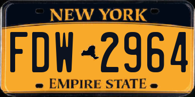 NY license plate FDW2964